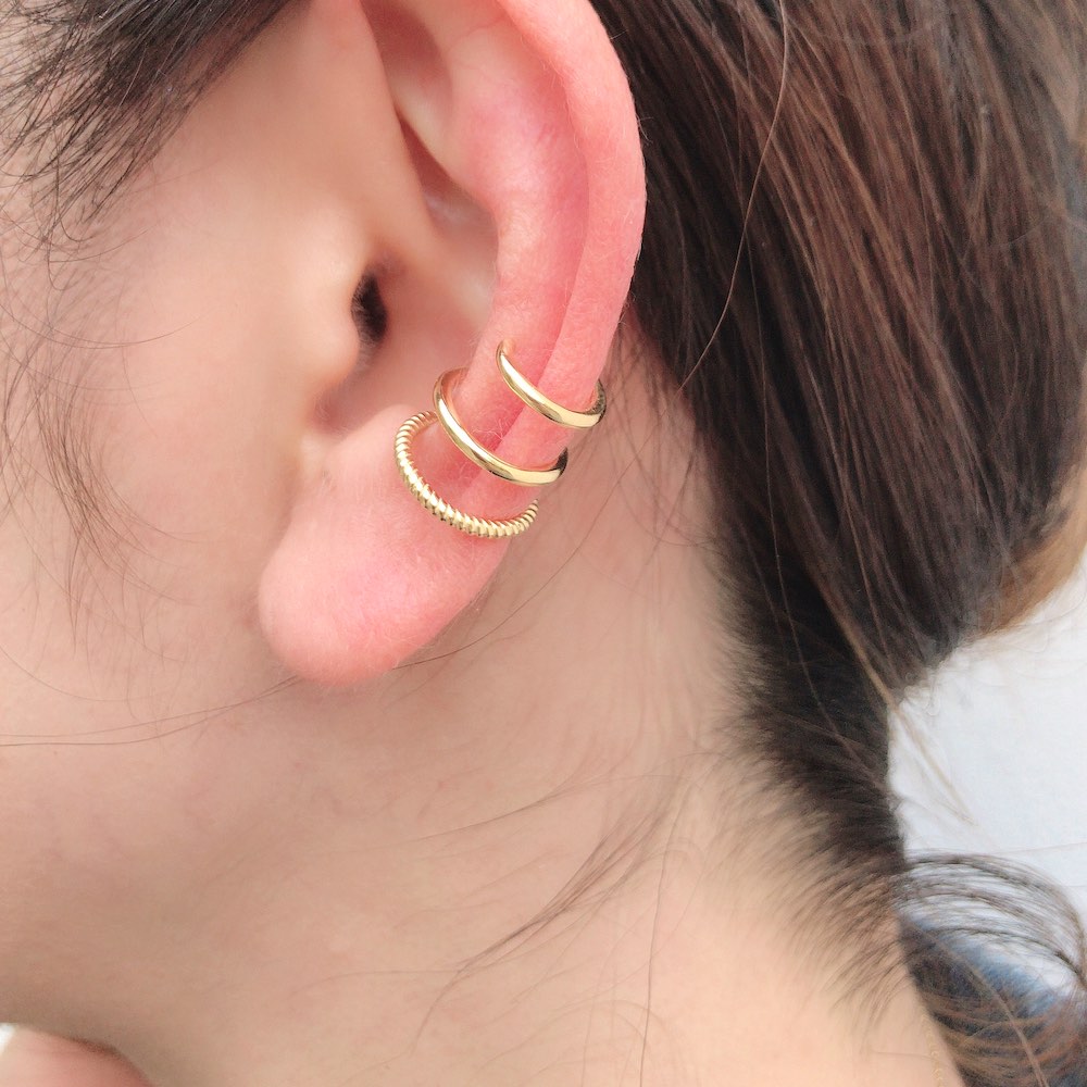 レデッサンドゥデュー 979 トリプル 3連 イヤーカフ 18金,les desseins de DIEU Triple Stranded Ear Cuff K18