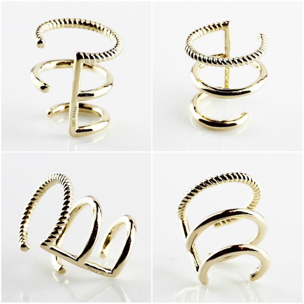 レデッサンドゥデュー 979 トリプル 3連 イヤーカフ 18金,les desseins de DIEU Triple Stranded Ear Cuff K18