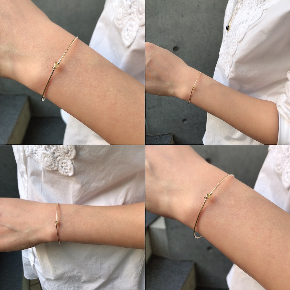 レ デッサン ドゥ デュー 981 シャイン ゴールド ノット バングル 18金,les desseins de DIEU Shine Gold Knot Bangle K18