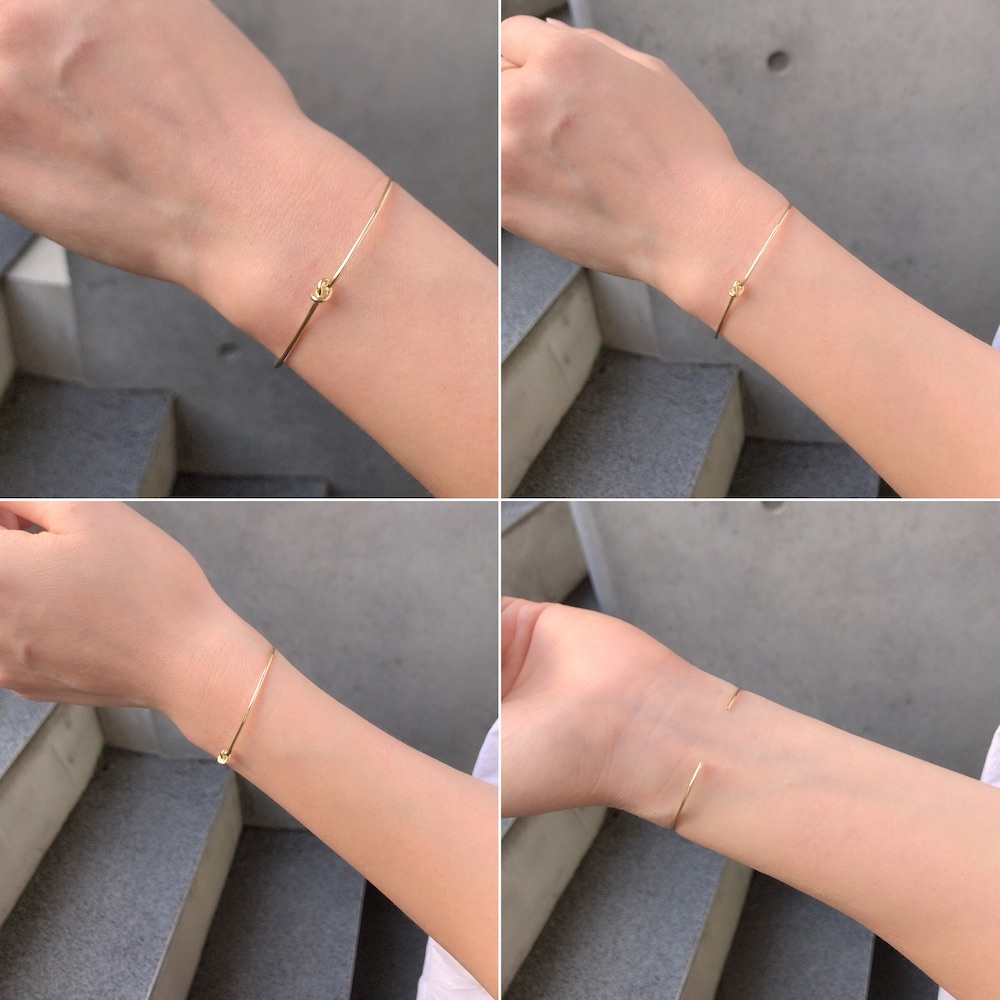 レ デッサン ドゥ デュー 981 シャイン ゴールド ノット バングル 18金,les desseins de DIEU Shine Gold Knot Bangle K18