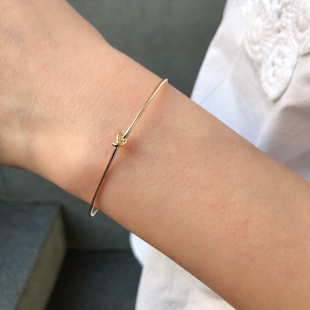 レ デッサン ドゥ デュー 981 シャイン ゴールド ノット バングル 18金,les desseins de DIEU Shine Gold Knot Bangle K18