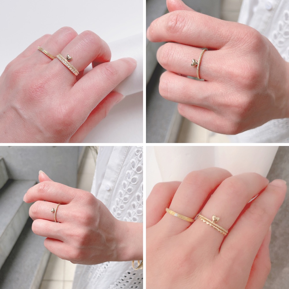 レ デッサン ドゥ デュー 988 パフ ハート ラメ リング 18金,les desseins de DIEU Puffed Heart Lame Ring K18