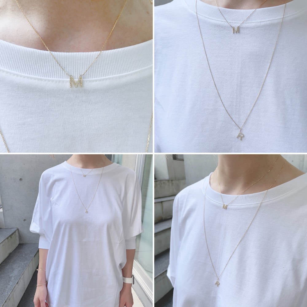 レデッサンドゥデュー 989 ピタキラ イニシャル ダイヤモンド ネックレス 18金,les desseins de DIEU Initial Diamond Necklace K18