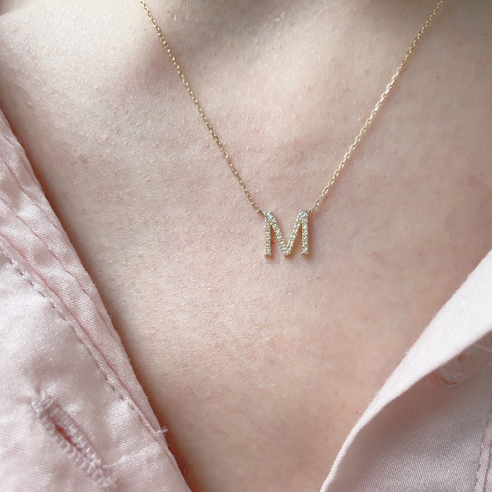 レデッサンドゥデュー 989 ピタキラ イニシャル ダイヤモンド ネックレス 18金,les desseins de DIEU Initial Diamond Necklace K18