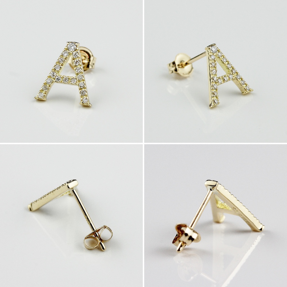 レデッサンドゥデュー 991 ピタキラ イニシャル ダイヤモンド ピアス 18金,les desseins de DIEU PITA KIRA Initial Diamond Earring K18