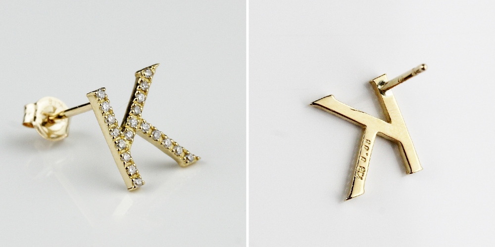 レデッサンドゥデュー 991 ピタキラ イニシャル ダイヤモンド ピアス 18金,les desseins de DIEU PITA KIRA Initial Diamond Earring K18