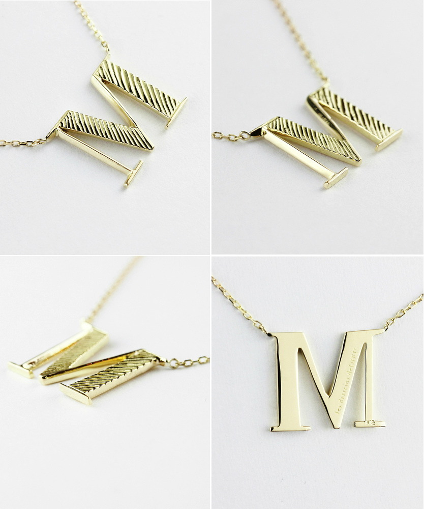 les desseins de DIEU 960 Pop Art Initial Necklace K18YG/レ