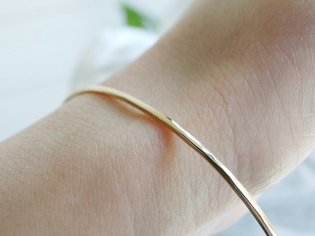 les desseins de DIEU 456 Solid Gold Handmade Bangle 1.2ミリ 金線 華奢 バングル レデッサンドゥデュー