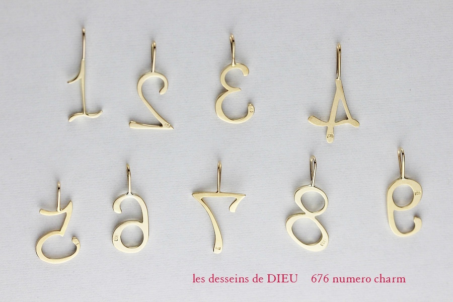 レデッサンドゥデュー 676 ナンバー 数字 チャーム 18金,les desseins de DIEU Numero Number Charm K18