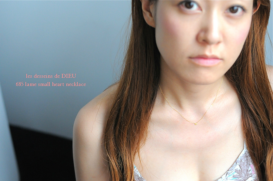 レデッサンドゥデュー 685 ラメ スモール ハート 華奢ネックレス 18金,les desseins de DIEU Lame Small Heart Necklace K18