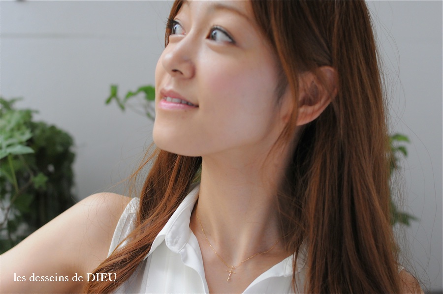 レデッサンドゥデュー 882D ハンマー 槌目 クロス ダイヤモンド ネックレス 18金,les desseins de dieu Hammered Cross Diamond Necklace K18