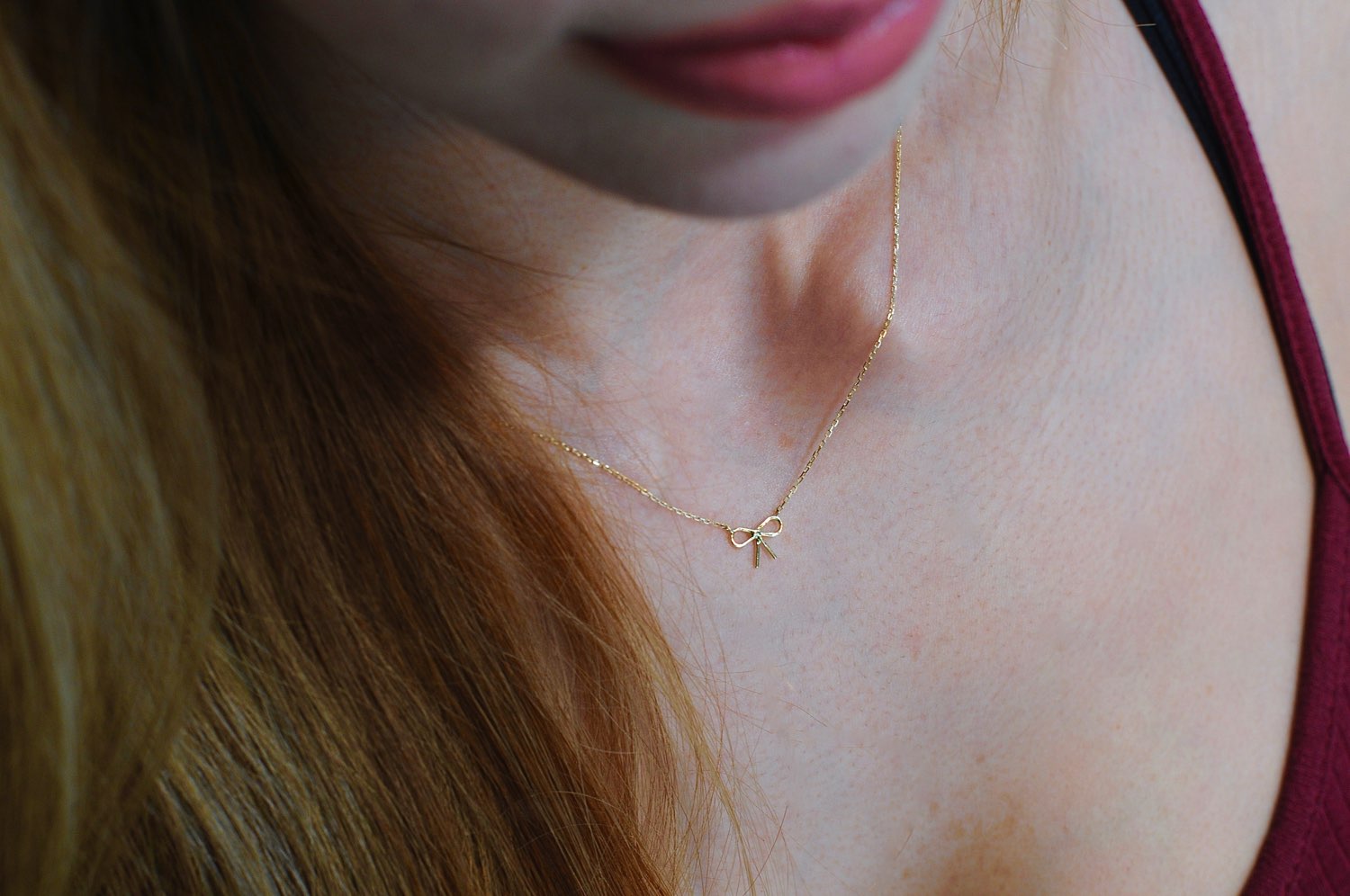 レデッサンドゥデュー 430 ラブ ノット リボン ネックレス 18金,les desseins de DIEU Love Knot Ribbon Necklace K18