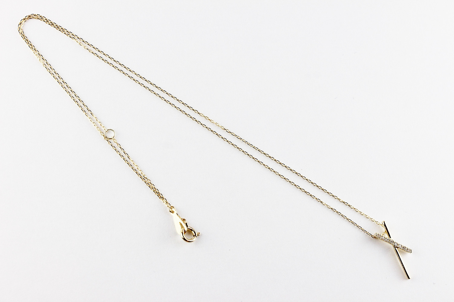 レデッサンドゥデュー 558 ティルティド クロス ダイヤモンド ネックレス 18金,les desseins de DIEU Tilted Cross Diamond Necklace K18