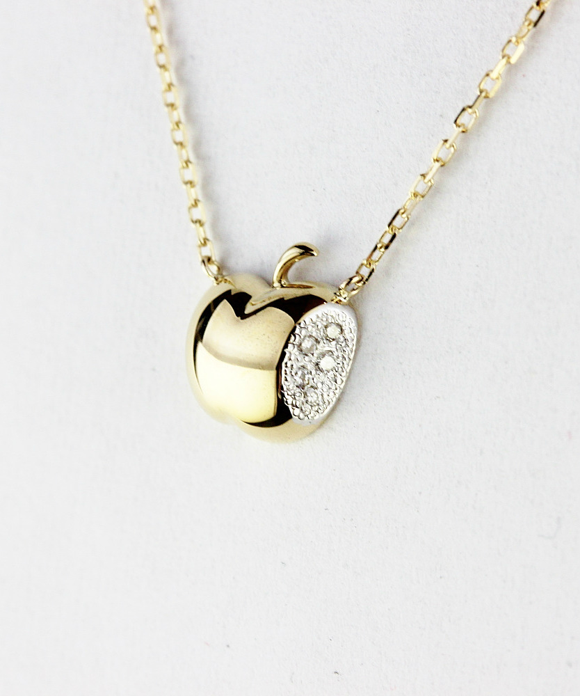 レデッサンドゥデュー572 パフ アップル ダイヤモンド ネックレス18金,les desseins de DIEU Puffed Apple Diamond Necklace K18