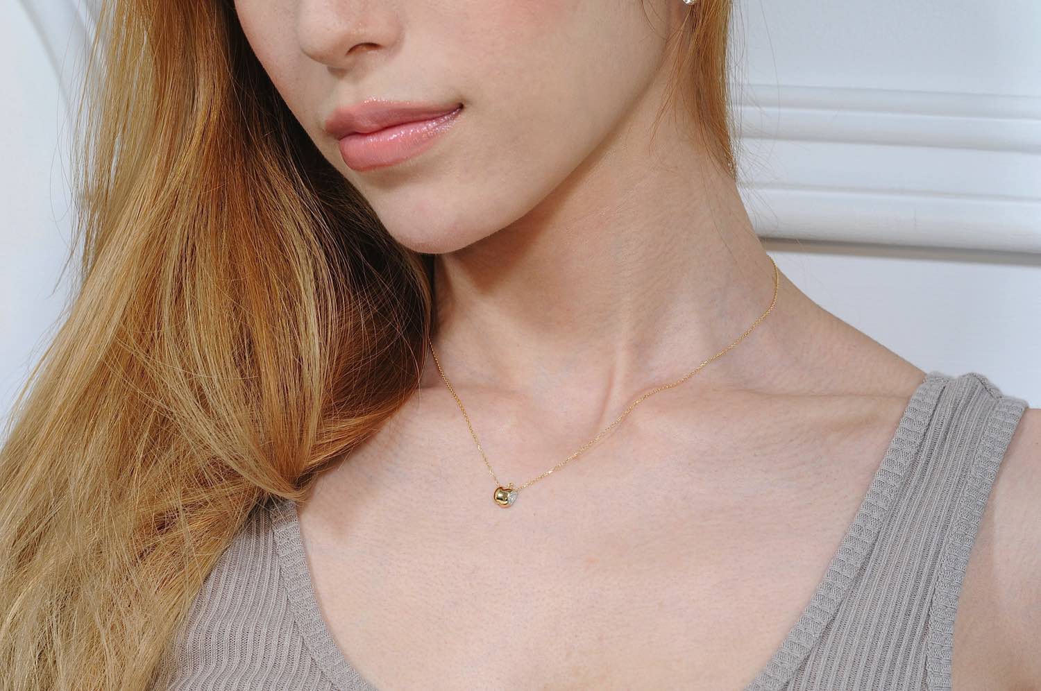 レデッサンドゥデュー572 パフ アップル ダイヤモンド ネックレス18金,les desseins de DIEU Puffed Apple Diamond Necklace K18