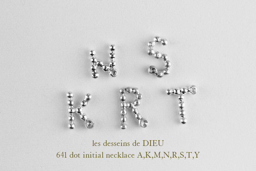 レデッサンドゥデュー 641 ドット イニシャル ダイヤモンド ネックレス 18金,les desseins de DIEU Dot Initial Diamond Necklace K18