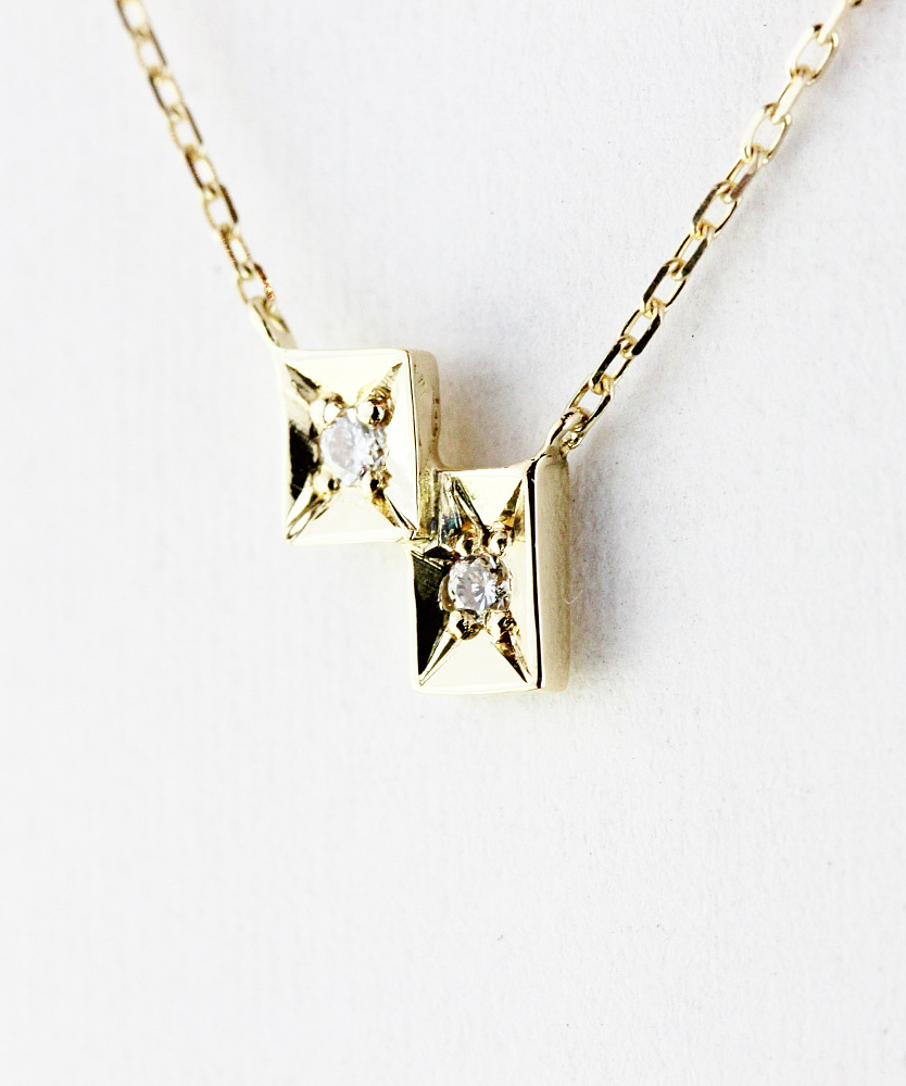 レデッサンドゥデュー 646 ダイアゴナル ダイヤモンド ネックレス 18金,les desseins de DIEU Diagonal Diamond Necklace K18