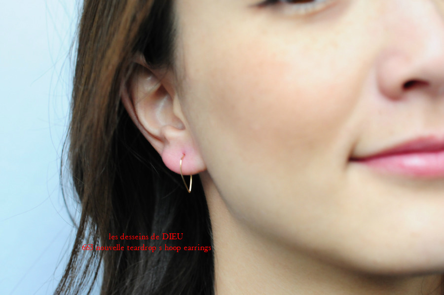 les desseins de DIEU 663 Nouvelle Teardrop S Hoop Earrings レデッサンドゥデュー ヌーベル ティアドロップ フープ ピアス