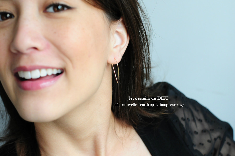 les desseins de DIEU 665 Nouvelle Teardrop L Hoop Earrings レデッサンドゥデュー ヌーベル ティアドロップ フープ ピアス