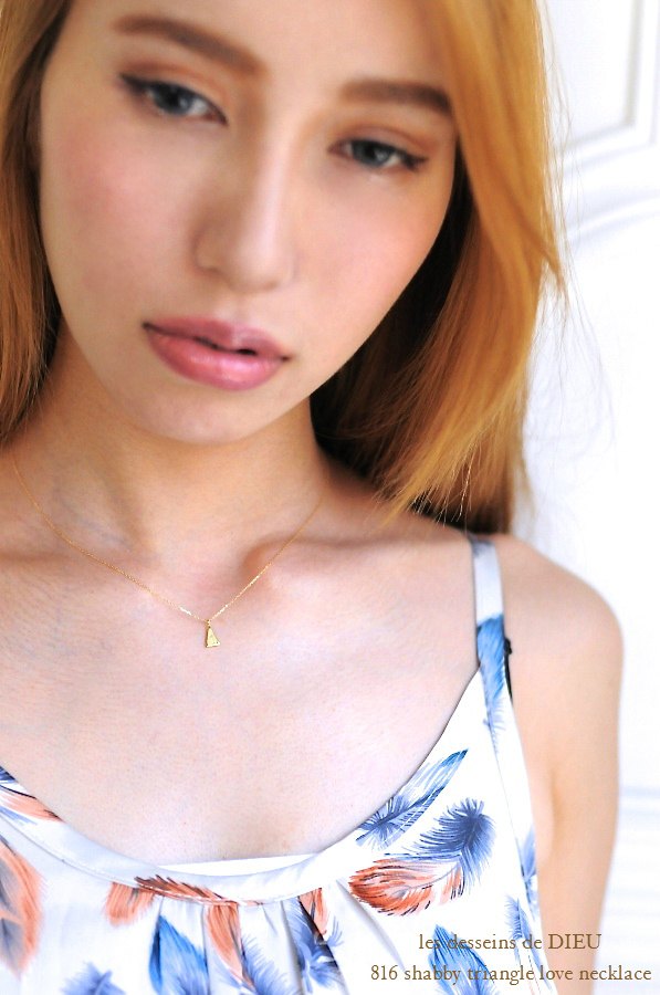 レデッサンドゥデュー 816 シャビー トライアングル ラヴ ネックレス 18金,les desseins de DIEU Shabby Triangle Love Necklace K18