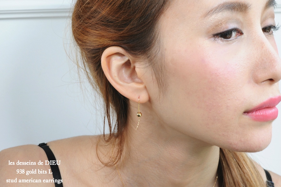 レデッサンドゥデュー 938 ゴールド ビッツ L スタッド アメリカン ピアス 18金,les desseins de DIEU Gold bits L EarringsK18