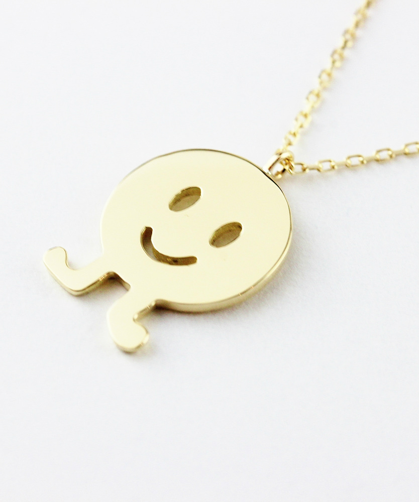 レデッサンドゥデュー 951 ハッピー ダンス スマイル ニコちゃん ネックレス 18金,les desseins de DIEU Smile Necklace K18