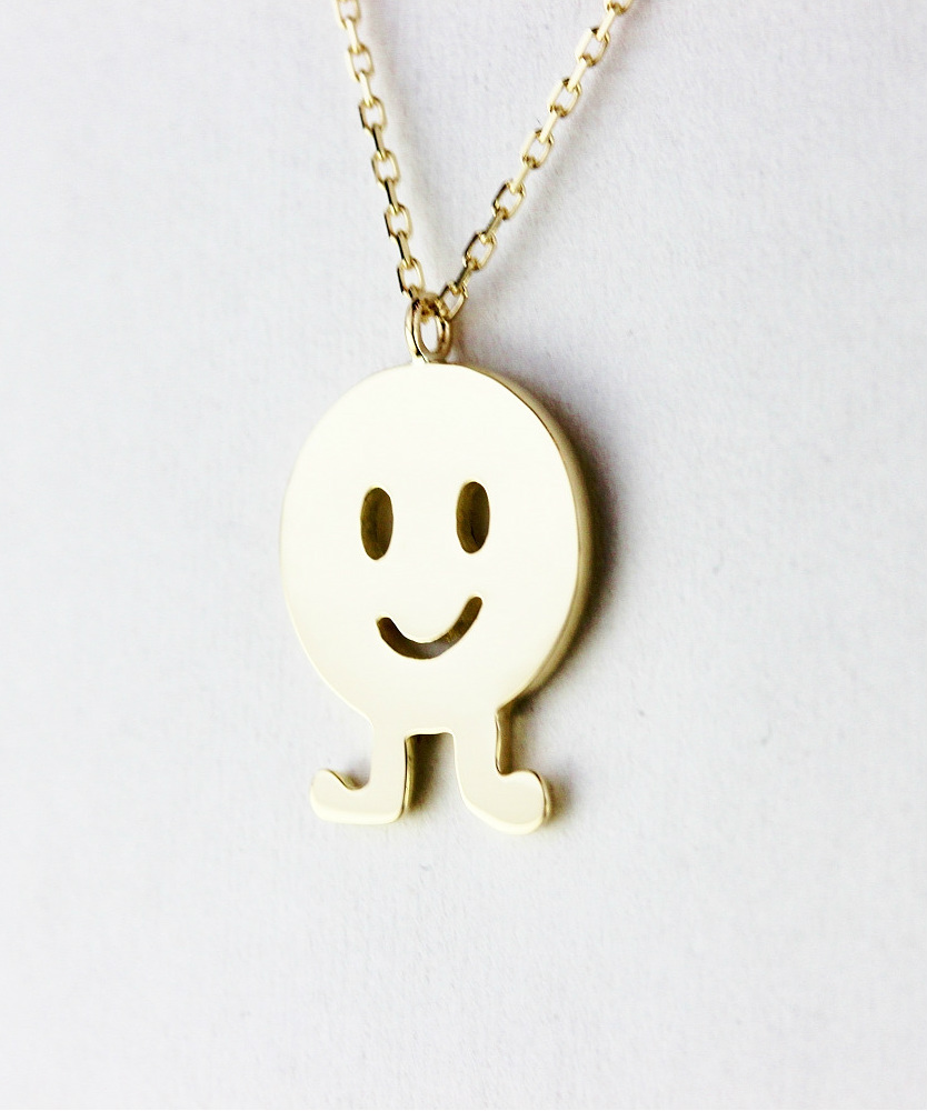 レデッサンドゥデュー 951 ハッピー ダンス スマイル ニコちゃん ネックレス 18金,les desseins de DIEU Smile Necklace K18