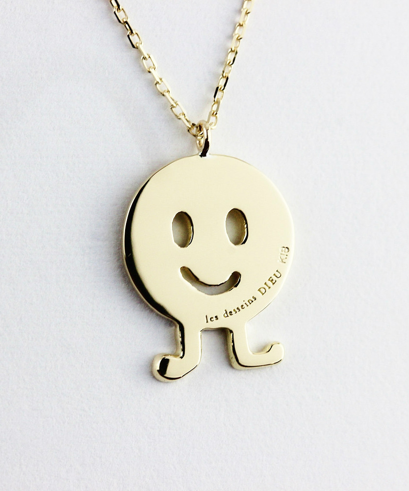 レデッサンドゥデュー 951 ハッピー ダンス スマイル ニコちゃん ネックレス 18金,les desseins de DIEU Smile Necklace K18