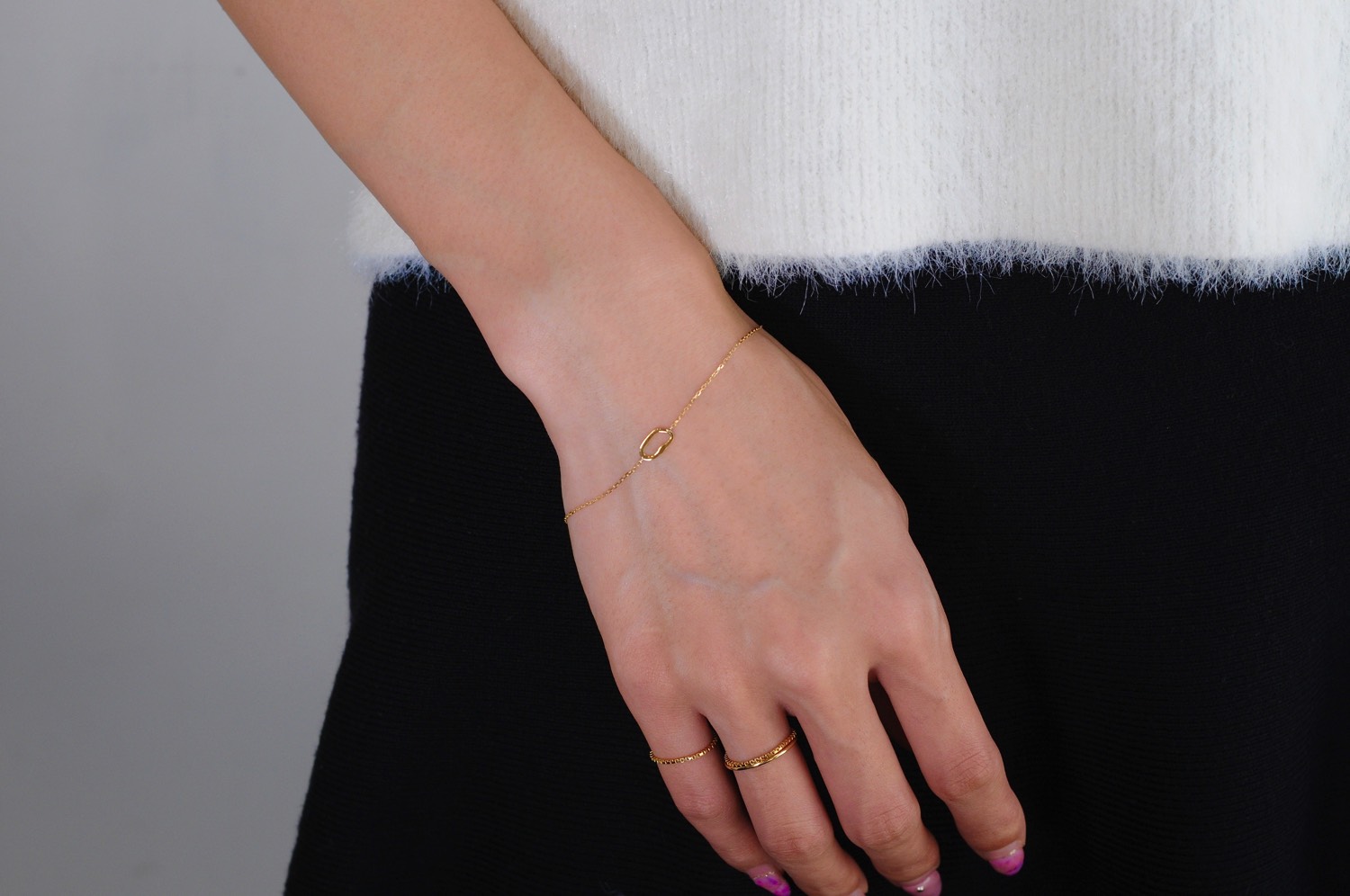 レデッサンドゥデュー 954 アブストラクト 華奢ブレスレット 抽象的 18金,les desseins de DIEU Abstract Bracelet K18