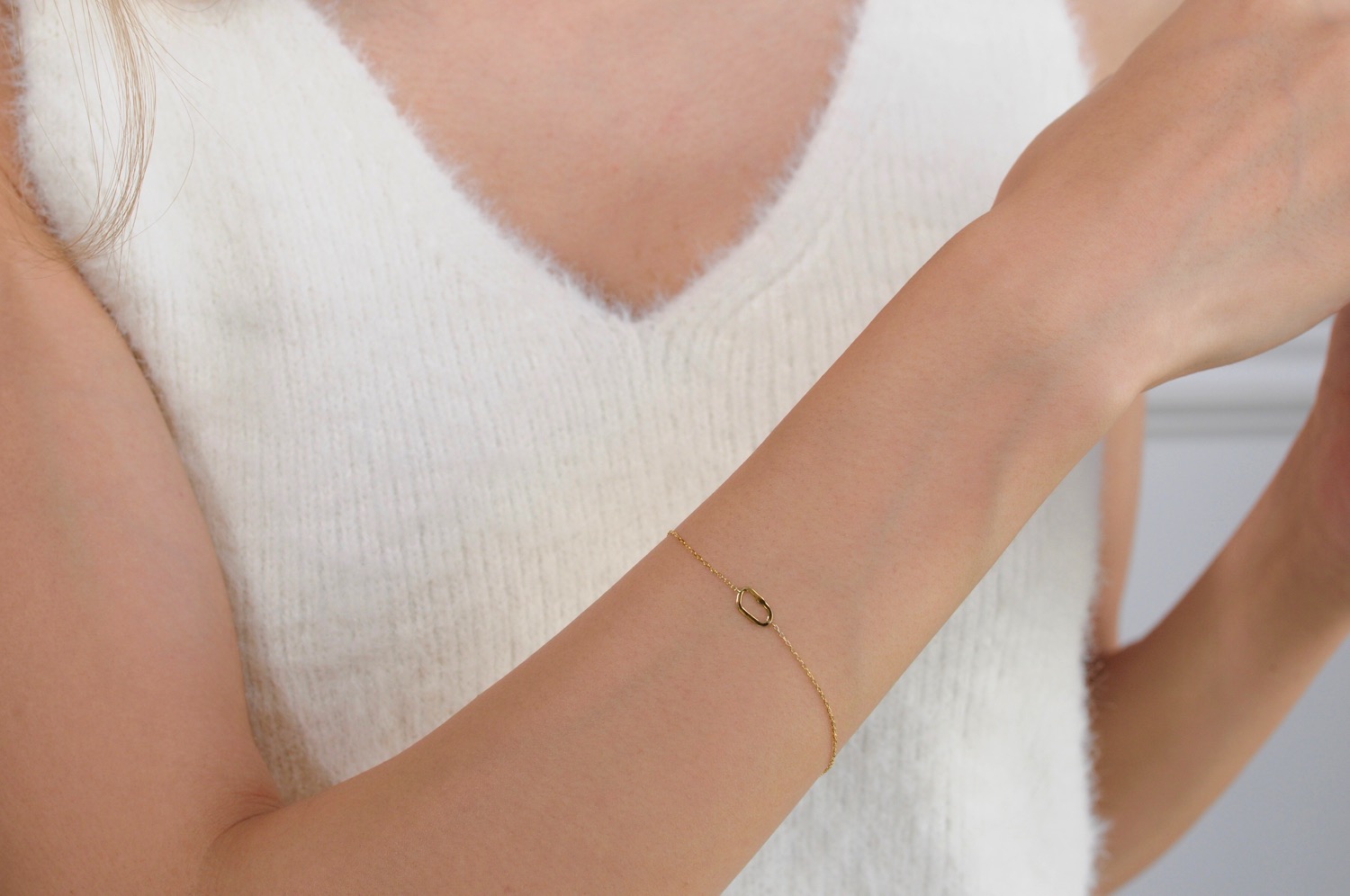 レデッサンドゥデュー 954 アブストラクト 華奢ブレスレット 抽象的 18金,les desseins de DIEU Abstract Bracelet K18