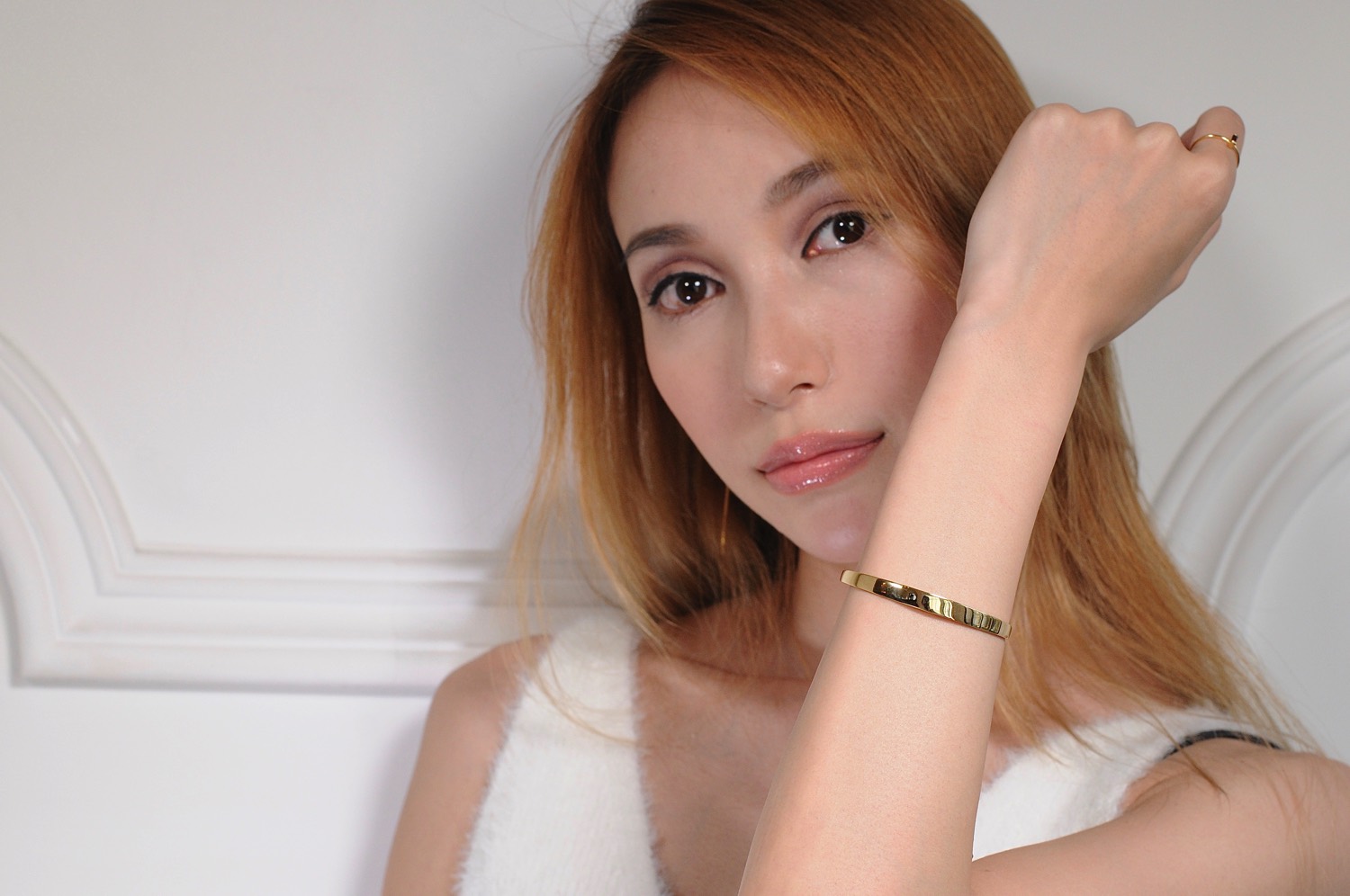 レデッサンドゥデュー 955 グロッシー ゴールド グラデーション バングル 18金,les desseins de DIEU Glossy Gold Gradation Bangle K18