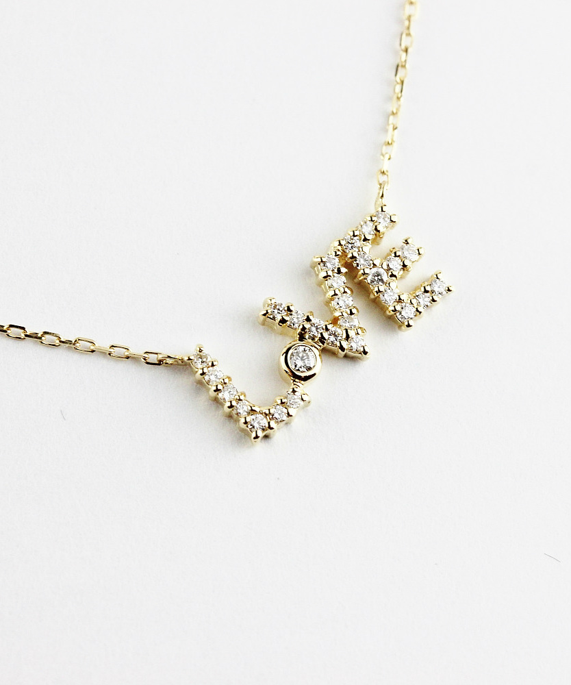 レデッサンドゥデュー 956 ラブ ダイヤモンド ネックレス 18金,les desseins de DIEU LOVE Diamond Necklace K18