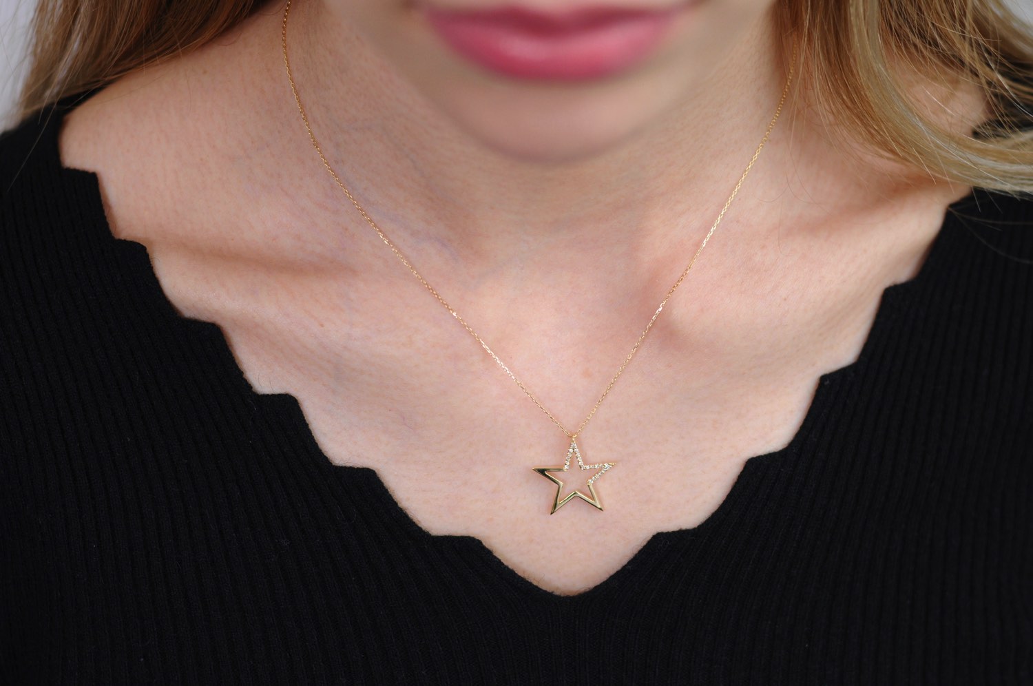 レデッサンドゥデュー 957 スターリーナイト スター ネックレス 18金,les desseins de DIEU Starry Night Star Necklace K18