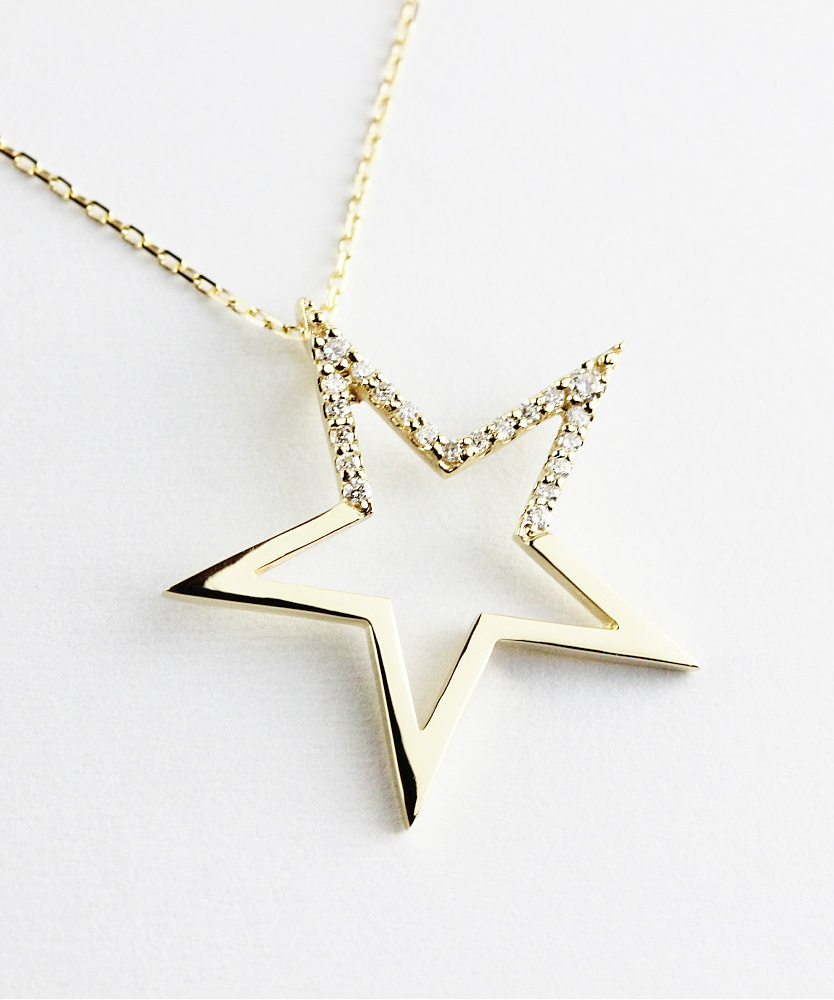 レデッサンドゥデュー 957 スターリーナイト スター ネックレス 18金,les desseins de DIEU Starry Night Star Necklace K18