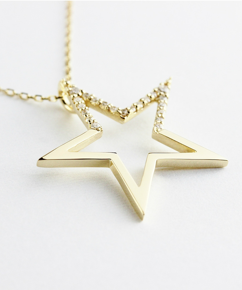 レデッサンドゥデュー 957 スターリーナイト スター ネックレス 18金,les desseins de DIEU Starry Night Star Necklace K18