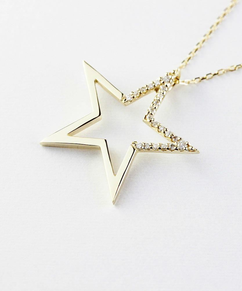 レデッサンドゥデュー 957 スターリーナイト スター ネックレス 18金,les desseins de DIEU Starry Night Star Necklace K18