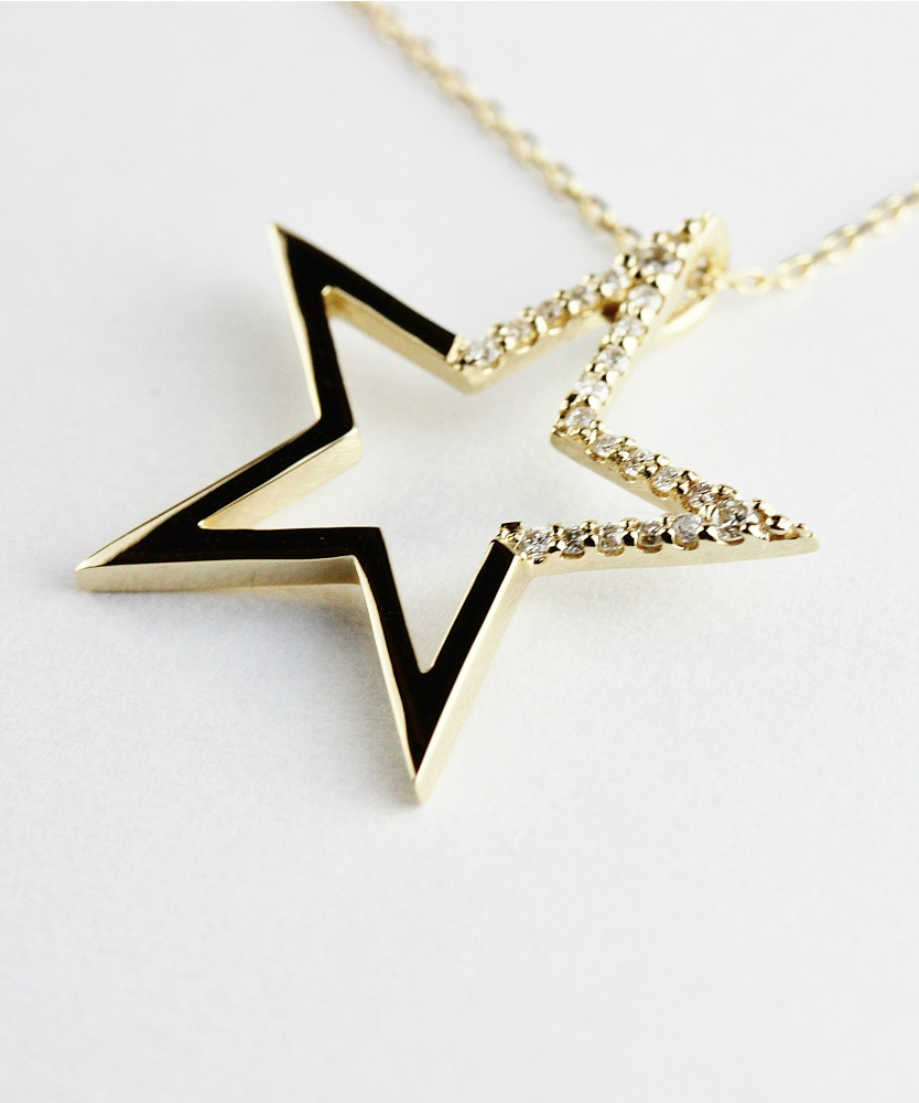 レデッサンドゥデュー 957 スターリーナイト スター ネックレス 18金,les desseins de DIEU Starry Night Star Necklace K18