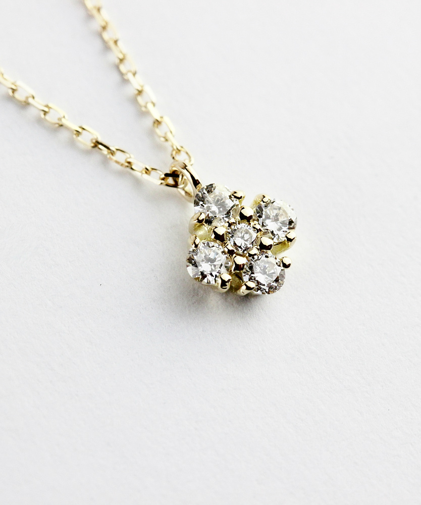 レデッサンドゥデュー 964 フローラ サンク ダイヤモンド 華奢ネックレス 18金,les desseins de DIEU Flora Cinq Diamond Necklace K18