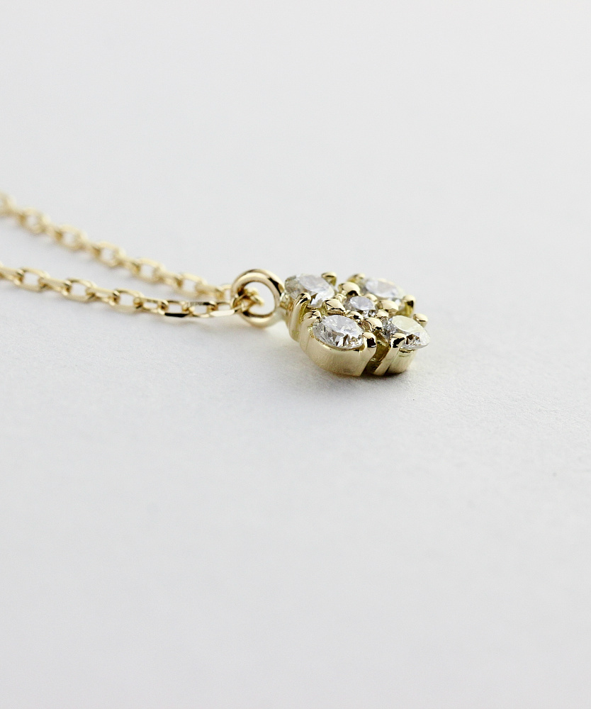 レデッサンドゥデュー 964 フローラ サンク ダイヤモンド 華奢ネックレス 18金,les desseins de DIEU Flora Cinq Diamond Necklace K18