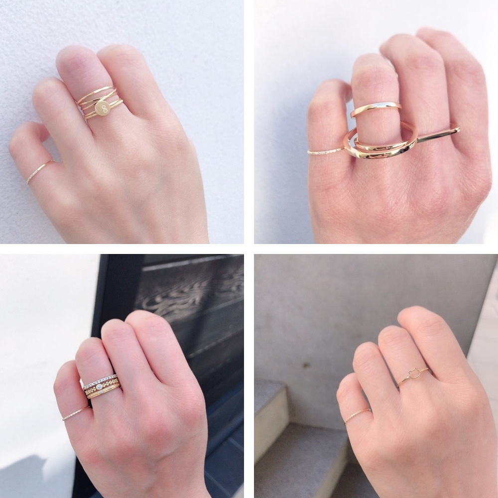 ピナコテーカ 187 シンフォニー ダイヤモンド 華奢リング 重ね付け マイナスサイズ 人気 18金,pinacoteca Symphony Diamond Ring K18