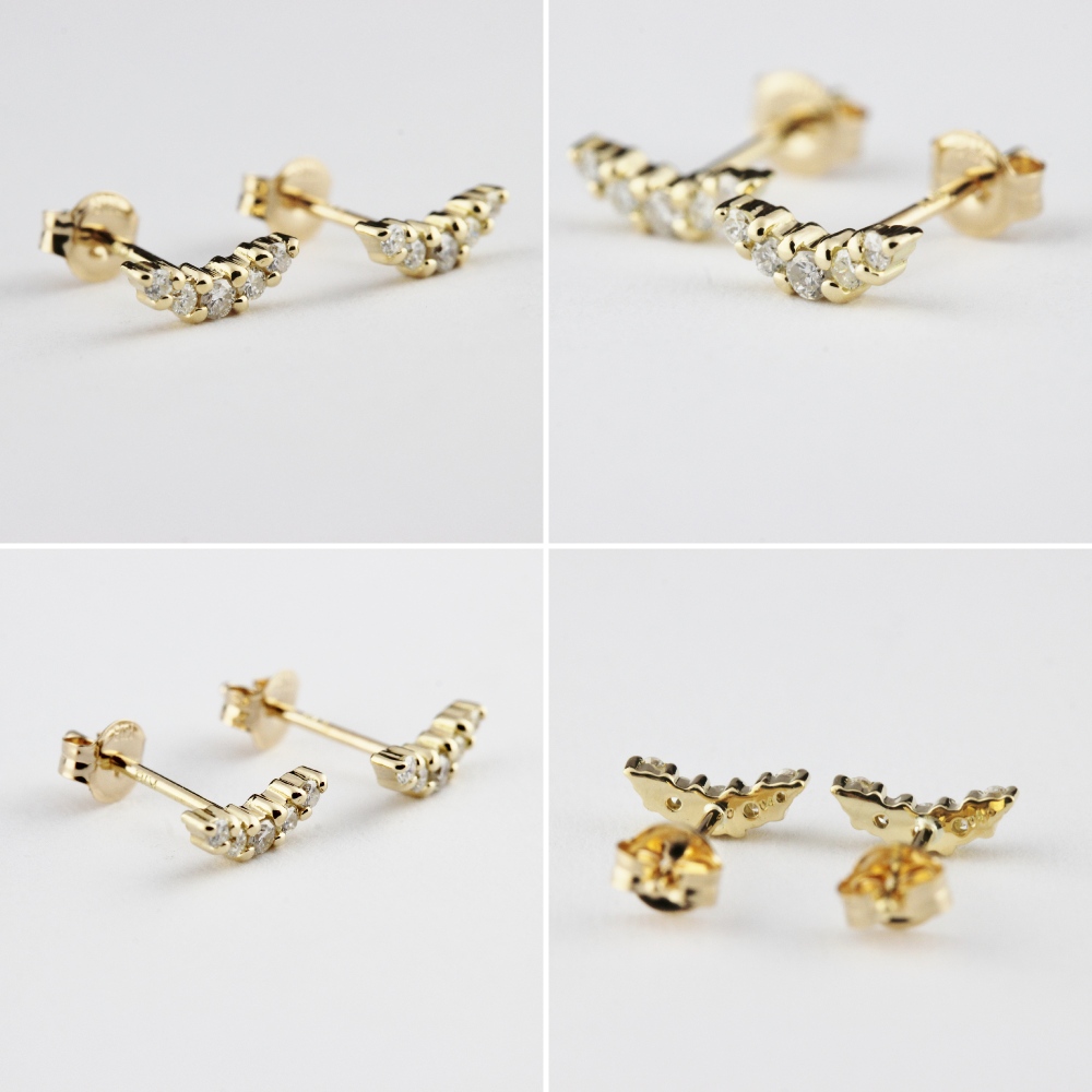 ピナコテーカ 222 ムーン ダイヤモンド スタッド ピアス 18金,pinacoteca Crescent Moon Diamond Stud Earrings K18