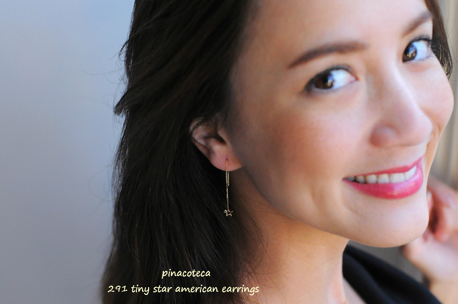 pinacoteca 291 Tiny Star American Earrings,ピナコテーカ タイニー 華奢 オープンスター 一粒ダイヤ アメリカン チェーン ピアス