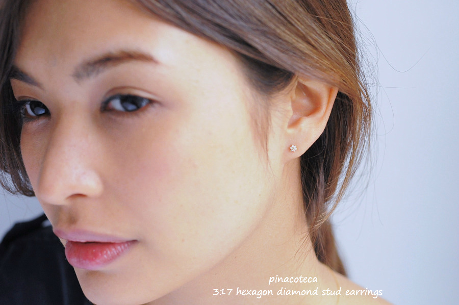 pinacoteca 317 Hexagon Diamond Stud Earrings K18YG/ピナコテーカ ヘキサゴン ダイヤモンド スタッド  ピアス 18金 六芒星 ロクボウセイ