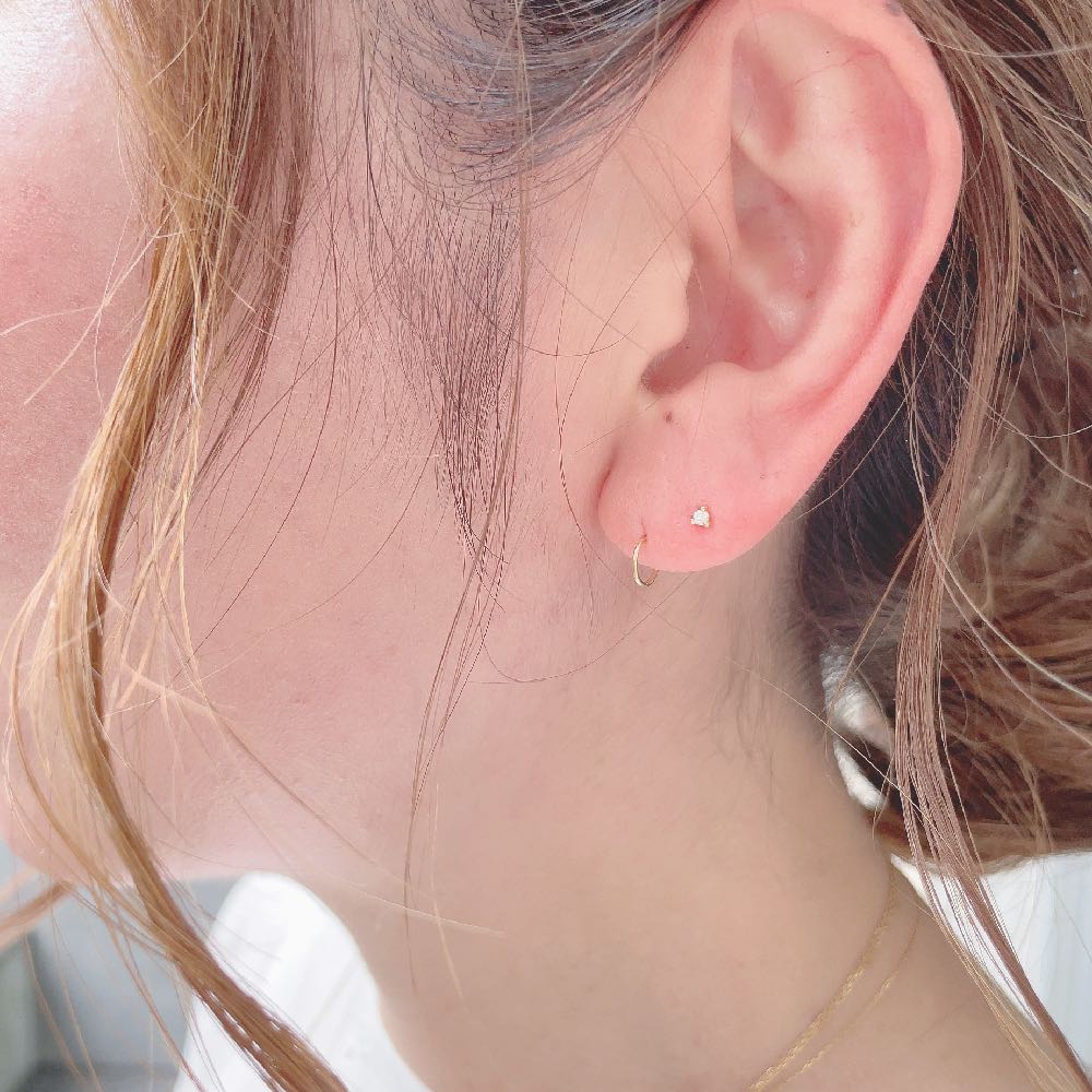 ピナコテーカ 324 タイニー 一粒ダイヤモンド 華奢 スタッド ピアス 18金,pinacotecaTiny Diamond Stud Earrings K18,人気ピアス