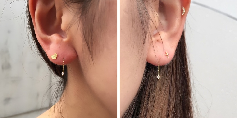 ピナコテーカ 335 ムーン ドロップ 月 一粒 ダイヤモンド 華奢 ピアス 18金/pinacoteca Moon Drop Diamond American Earrings K18