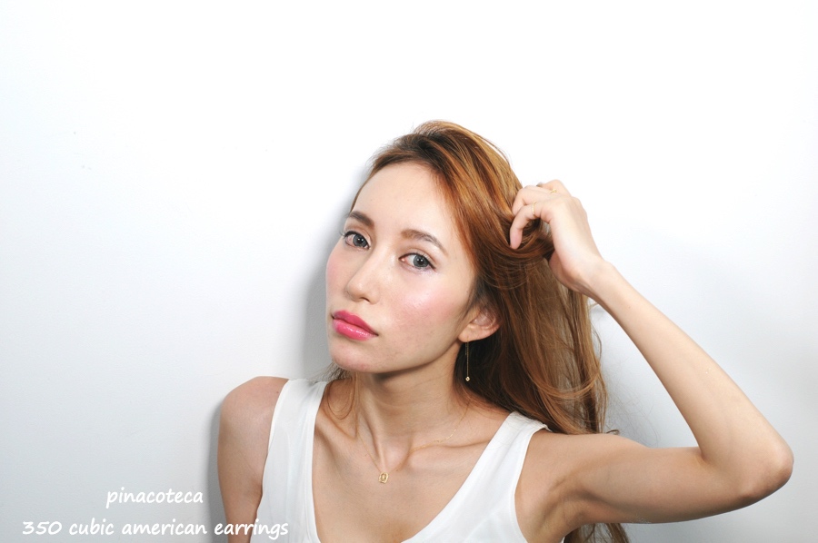 pinacoteca 350 キューブ 四角 アメリカン 華奢ピアス K18,ピナコテーカ Cubic 立体 Earrings 18金