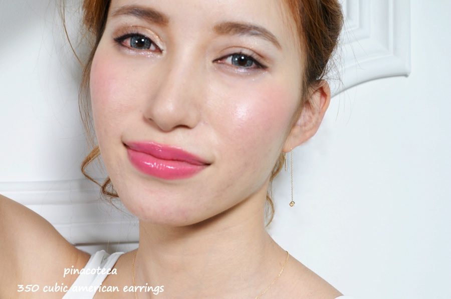 pinacoteca 350 キューブ 四角 アメリカン 華奢ピアス K18,ピナコテーカ Cubic 立体 Earrings 18金