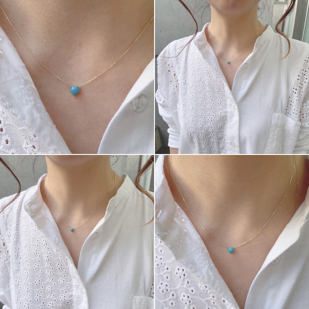 ピナコテーカ 367 ハート ターコイズ ネックレス 18金,pinacoteca Heart Turquoise Necklace K18