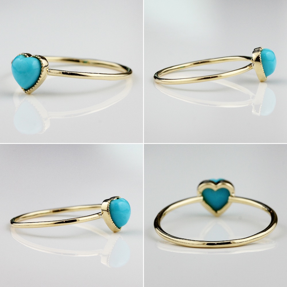 ピナコテーカ 368 ハート ターコイズ リング 18金,pinacoteca Heart Turquoise Ring K18