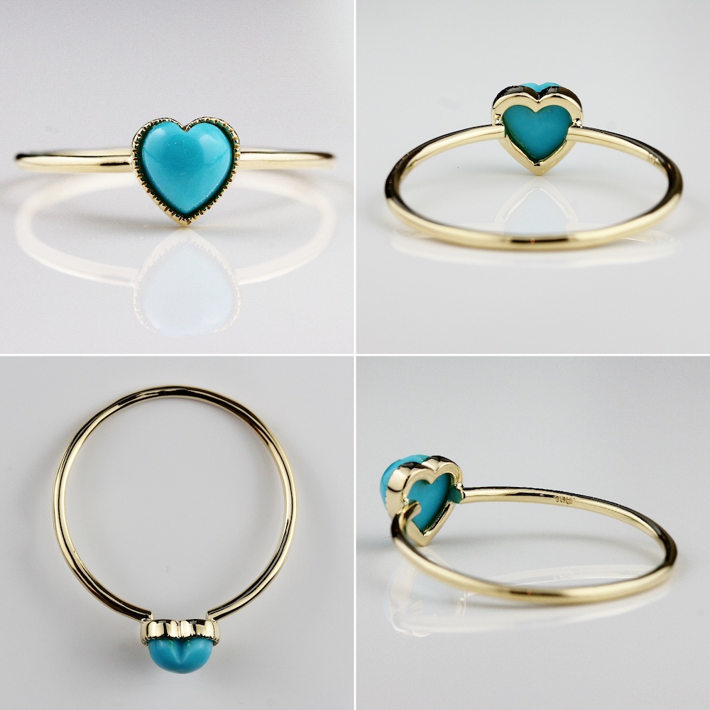 ピナコテーカ 368 ハート ターコイズ リング 18金,pinacoteca Heart Turquoise Ring K18